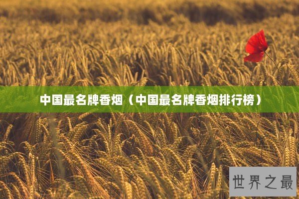 中国最名牌香烟（中国最名牌香烟排行榜）