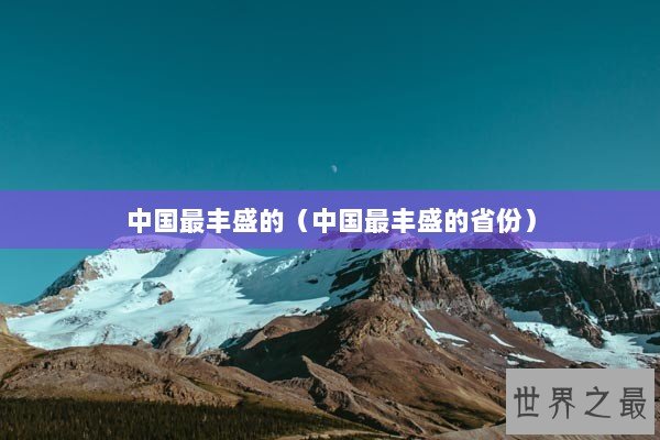 中国最丰盛的（中国最丰盛的省份）