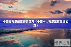中国最残忍最离谱的菜刀（中国十大残忍菜都是哪的菜）