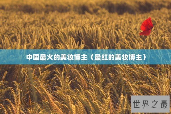 中国最火的美妆博主（最红的美妆博主）