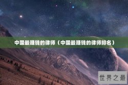 中国最赚钱的律师（中国最赚钱的律师排名）