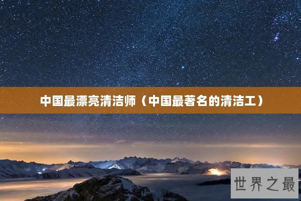 中国最漂亮清洁师（中国最著名的清洁工）