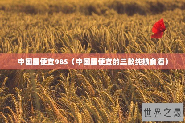 中国最便宜985（中国最便宜的三款纯粮食酒）