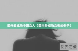 国外最成功中国女人（国内外成功女性的例子）