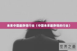 未来中国最挣钱行业（中国未来最挣钱的行业）