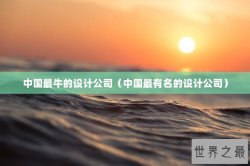 中国最牛的设计公司（中国最有名的设计公司）