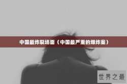 中国最炸裂场面（中国最严重的爆炸案）