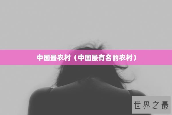 中国最农村（中国最有名的农村）