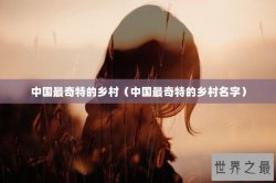 中国最奇特的乡村（中国最奇特的乡村名字）