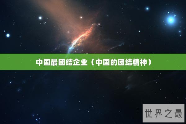 中国最团结企业（中国的团结精神）