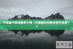 中国最牛翻译器多少钱（中国最好的翻译软件是哪个）