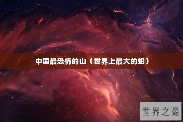 中国最恐怖的山（世界上最大的蛇）