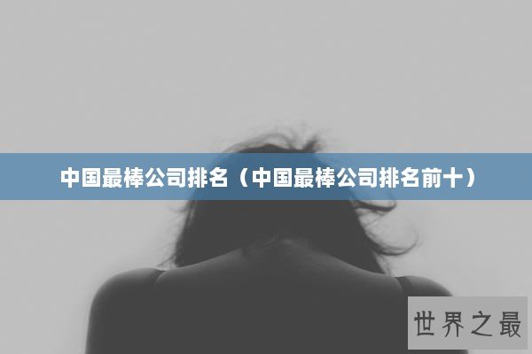 中国最棒公司排名（中国最棒公司排名前十）