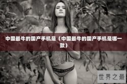 中国最牛的国产手机是（中国最牛的国产手机是哪一款）