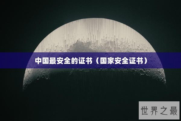 中国最安全的证书（国家安全证书）