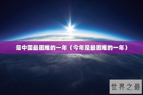 是中国最困难的一年（今年是最困难的一年）