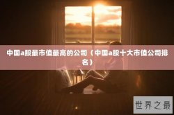 中国a股最市值最高的公司（中国a股十大市值公司排名）