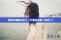 谁是中国最红艺人（中国排名第一的艺人）