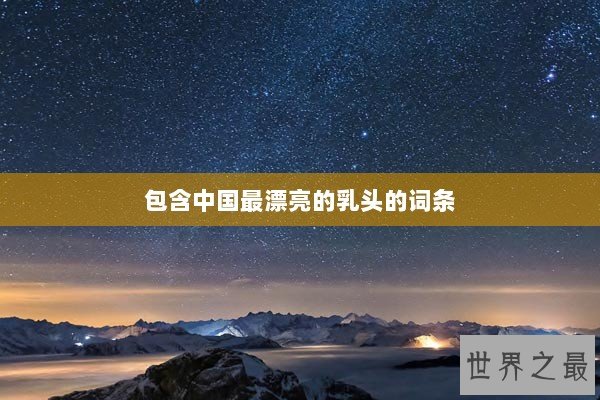 包含中国最漂亮的乳头的词条