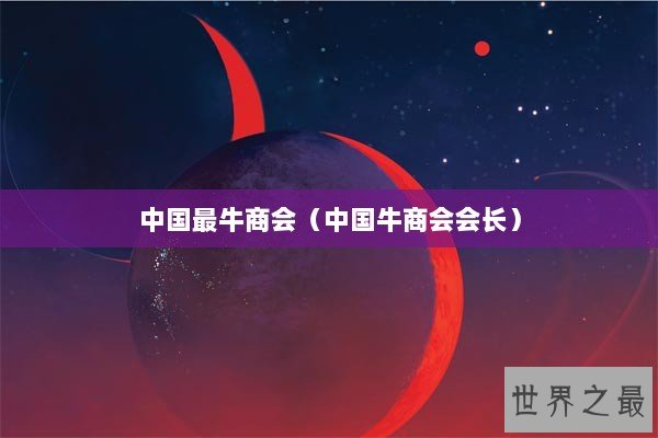 中国最牛商会(中国牛商会会长) 中国最牛商会(中国牛商会会长)
