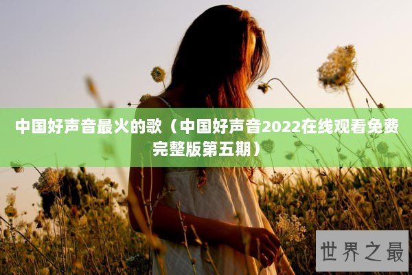 中国好声音最火的歌（中国好声音2022在线观看免费完整版第五期）