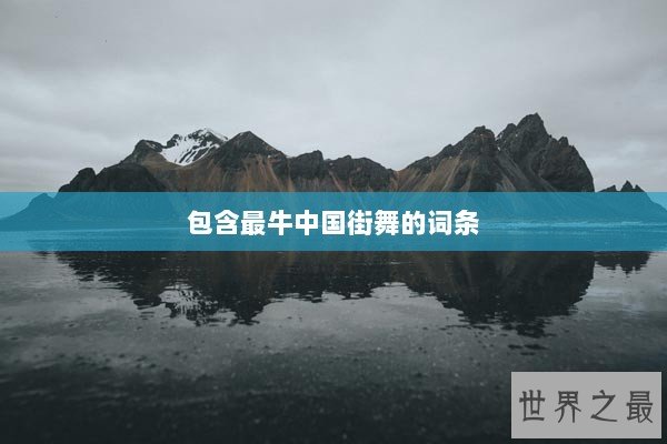 包含最牛中国街舞的词条