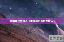 中国最红主持人（中国最出色的主持人）