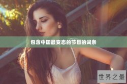 包含中国最变态的节目的词条