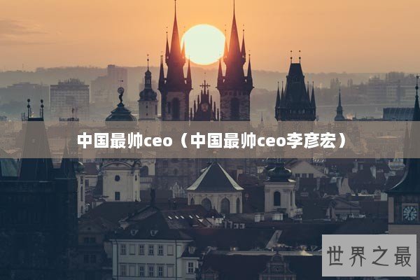 中国最帅ceo（中国最帅ceo李彦宏）