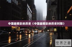 中国最精彩的历史（中国最精彩的历史时期）