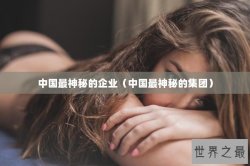 中国最神秘的企业（中国最神秘的集团）