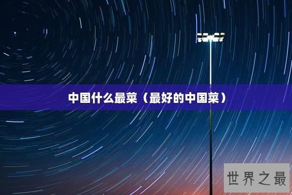 中国什么最菜（最好的中国菜）