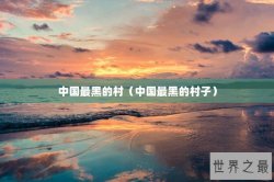 中国最黑的村（中国最黑的村子）