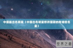 中国最出名明星（中国出名明星修改国籍的有哪些名星）