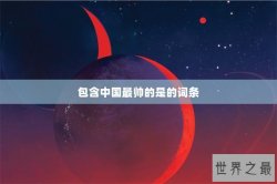 包含中国最帅的是的词条