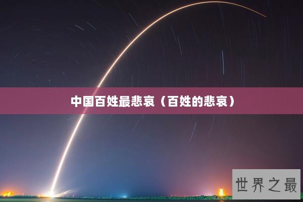 中国百姓最悲哀（百姓的悲哀）