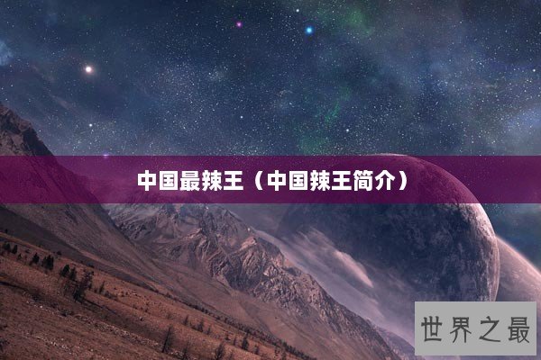 中国最辣王（中国辣王简介）