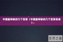 中国最神秘的几个富豪（中国最神秘的几个富豪是谁）