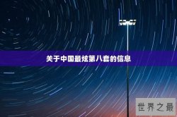 关于中国最炫第八套的信息