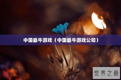 中国最牛游戏（中国最牛游戏公司）
