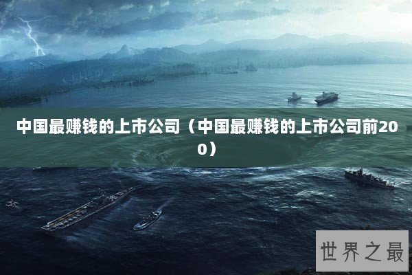 中国最赚钱的上市公司(中国最赚钱的上市公司前200) 中国最赚钱的上市公司(中国最赚钱的上市公司前200)