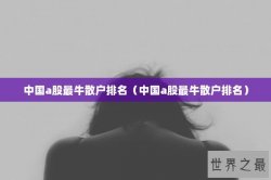 中国a股最牛散户排名（中国a股最牛散户排名）