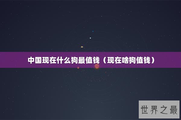 中国现在什么狗最值钱（现在啥狗值钱）