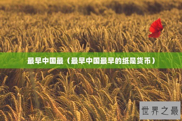 最早中国最（最早中国最早的纸是货币）
