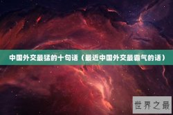 中国外交最猛的十句话（最近中国外交最霸气的话）