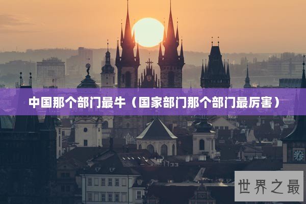 中国那个部门最牛（国家部门那个部门最厉害）