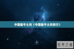 中国最牛士兵（中国最牛士兵排行）