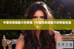 中国在韩国最火的明星（中国在韩国最火的明星是谁）