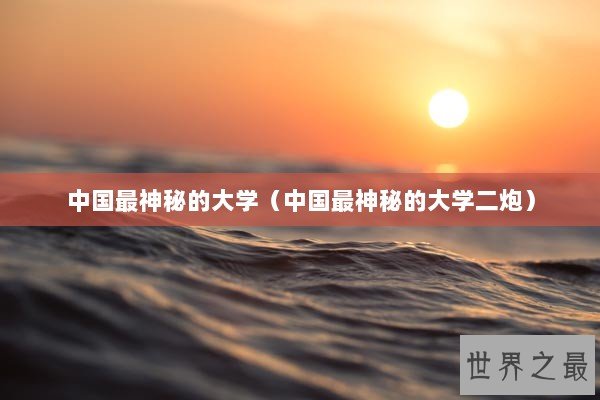 中国最神秘的大学（中国最神秘的大学二炮）
