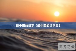 最中国的汉字（最中国的汉字忠）